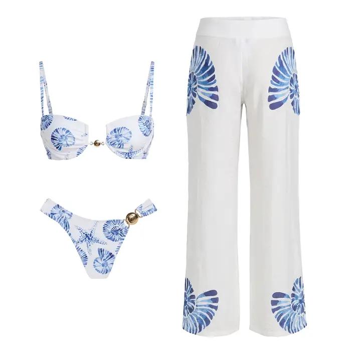 SEAURAL 2026 Nouveau Lot de 3 Maillots de Bain Sexy Rétro Imprimés pour Femme