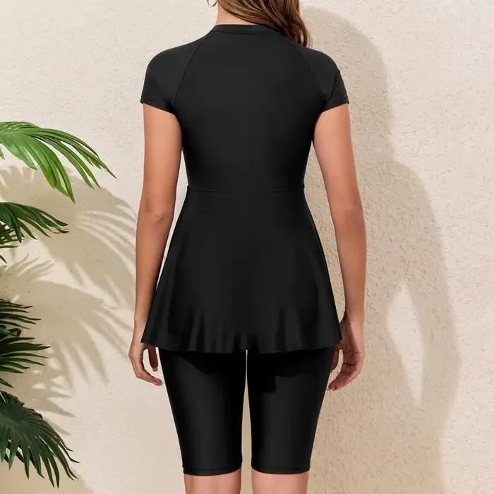 Maillot de bain deux pièces pour femme style conservateur