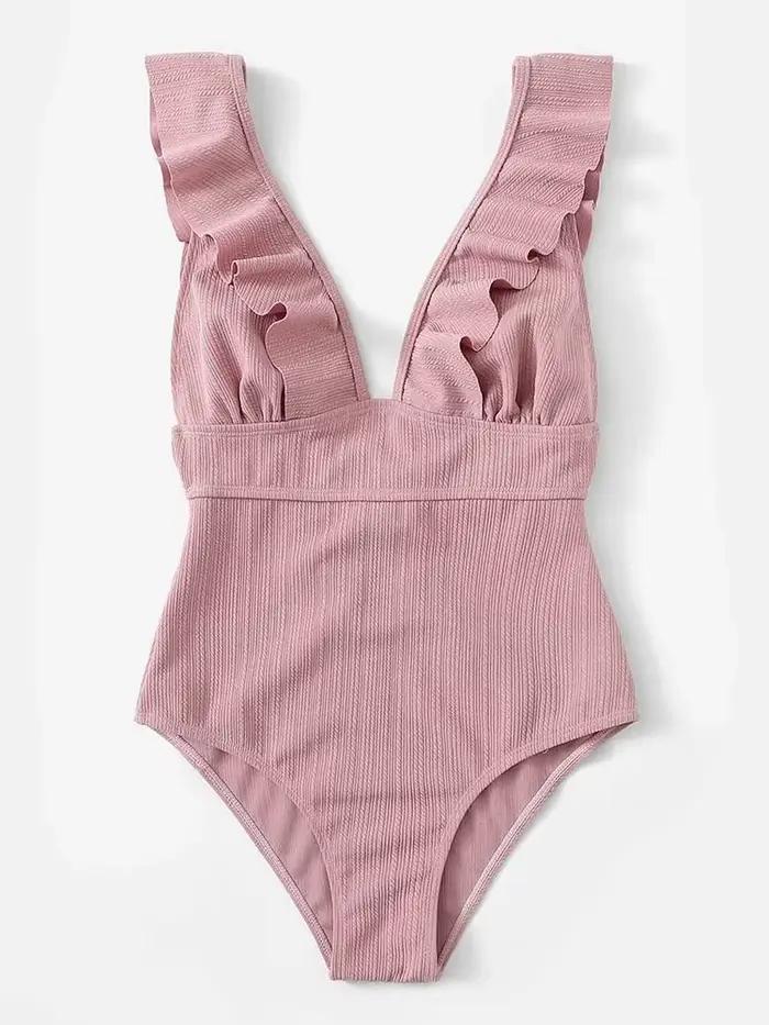 Maillot de bain une pièce sexy à volants pour femme 2026 – Monokini de natation et de plage