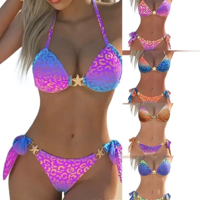 Nouveau Maillot de Bain Bikini Femme 2026 Imprimé Floral Triangle Fendu Sexy Tendance Plage Vacances Séchage Rapide Haute Élasticité