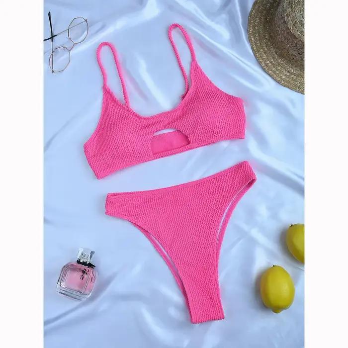 Sexy femmes maillot de bain femme solide noir Micro Bikini ensemble Push Up maillots