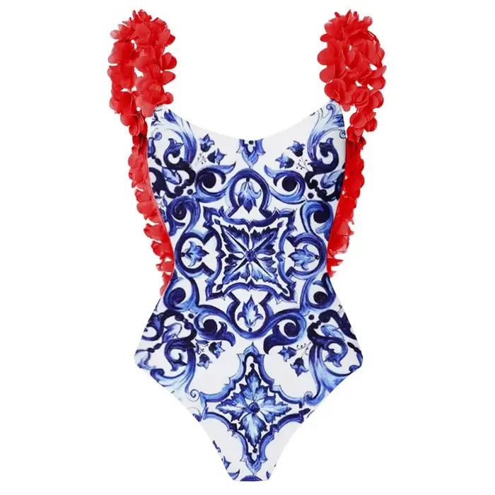 Maillot de bain une pièce dos nu à sequins faits main pour femme