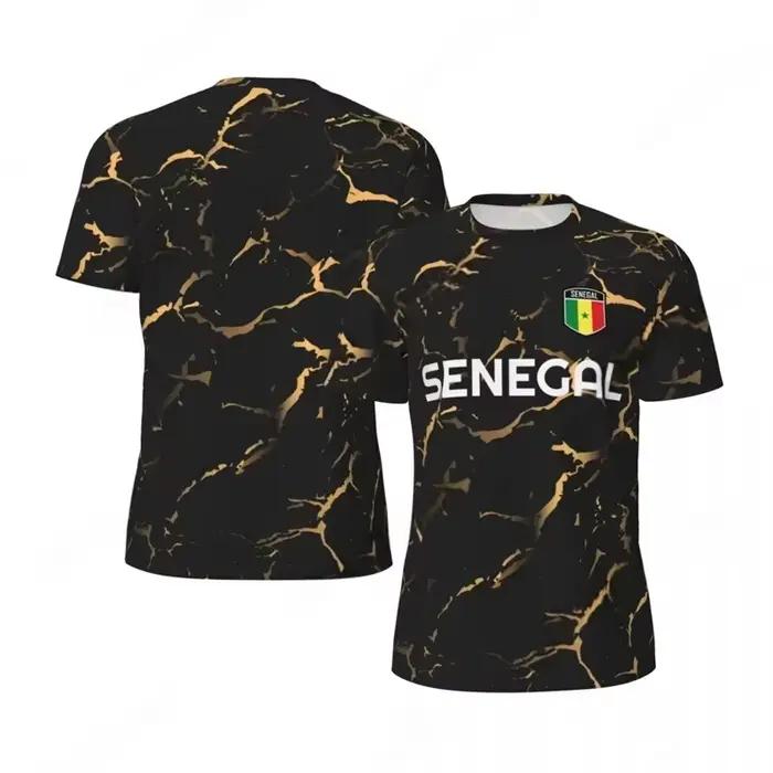 Maillot de football Sénégal pour hommes et femmes, T-shirt de sport à manches courtes, respirant, séchage rapide, décontracté, unisexe, pour supporters