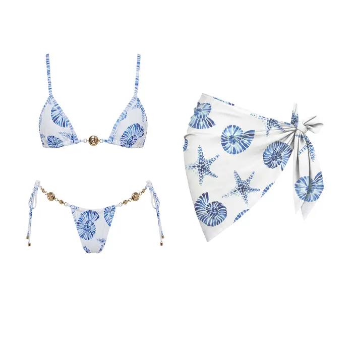 SEAURAL 2026 Nouveau Lot de 3 Maillots de Bain Sexy Rétro Imprimés pour Femme