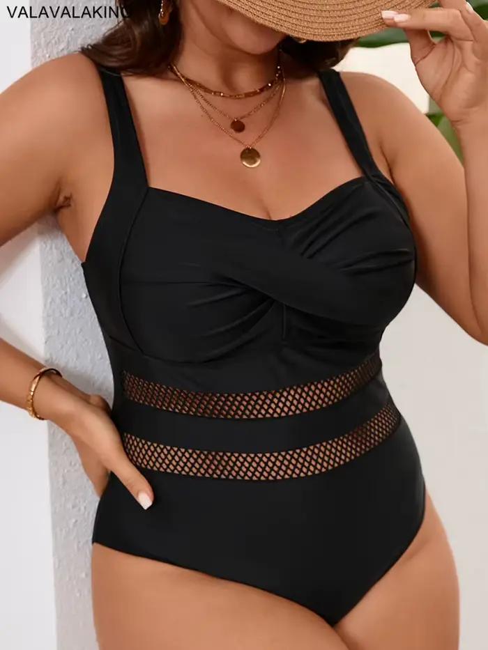 2026 noir croix Push UP grande taille maillots de bain femmes Patchwork grand une pièce maillot