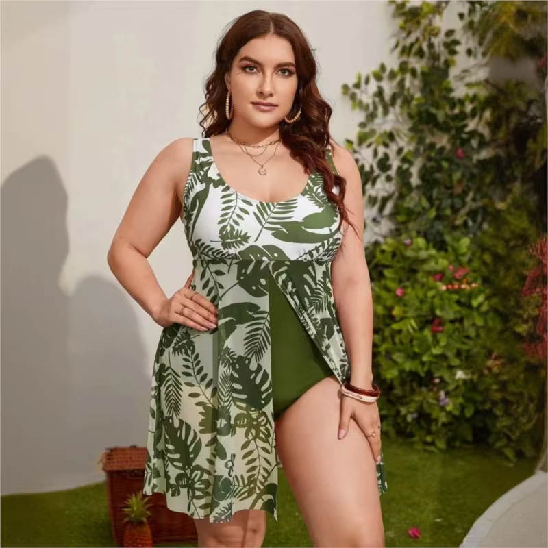 Maillot de bain une pièce grande taille pour femme, taille haute, push-up, effet ventre plat, ensemb