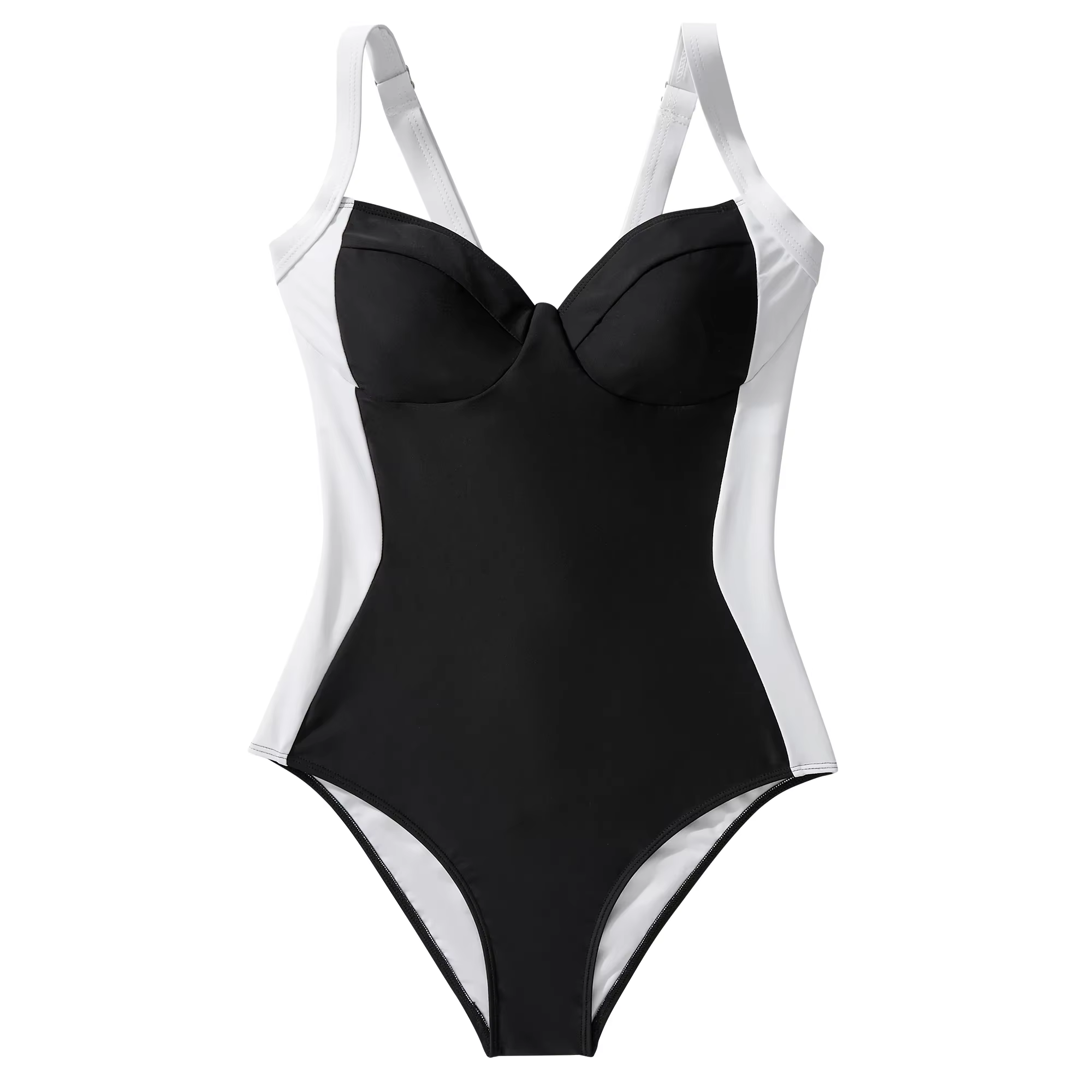 Contrôle du ventre noir fronde façonnage une pièce maillot de bain ensemble femmes Boho maillot de b